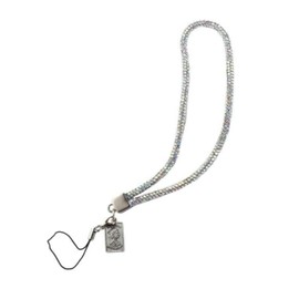 BWESOO Silver Short Crystal Phone Lanyard Full Diamond Pendant Wrist Strap Bling Wristlet Keychain Strap for Woman Wallet Bag Credit Card Holder Lanyards and Wrist Straps Accessories