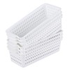 Jandson 6-Pack Plastic Slim Storag Basket, Small Organizer Bins, White