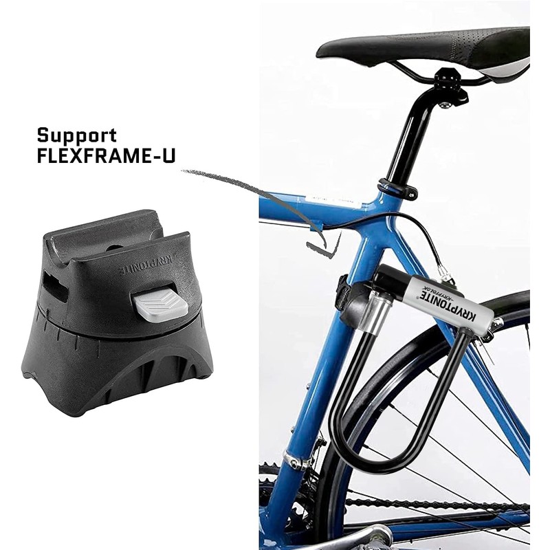 Kryptonite Kryptolok Standard Bike U-Lock with Cable, Heavy Duty Anti-Theft