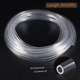 sourcing map PVC Transparent Hose Vinyl Tubing 4mm ID 6mm OD 6m Flexible Lightweight for Water Tube,Air Tube