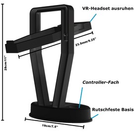 DigiCharge VR Headset Stand for Oculus Meta Quest 3S / Quest 3 / Quest 2 / PS VR Display Mount Station for Headset and Touch Controller, VR Memory Holder Stand with Base for Controller
