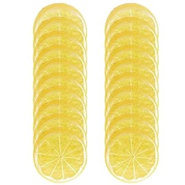 20pcs Fake Fruit Home House Kitchen Party Decoration Faux Fruit Props(Simulation Yellow Lemon Slices)