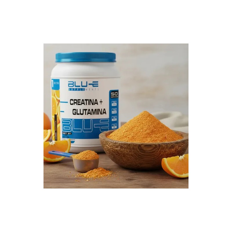 Creatina + Glutamina Blu-e 1kg 50 Servicios Varios Sabores