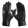 Harssidanzar Leather Gloves For Mens Comfort Cashmere Lined Gloves GMUK006,Black,Size