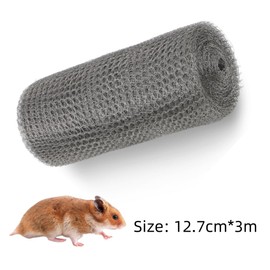 Ai-OUMLEEF Wire Mesh Hole Fill Fabric, Stainless Steel Wire Mesh Roll Woven Rodent Mesh for Mouse Hole Filler Garden Barrier Outdoor Use(12.7cm*3m)