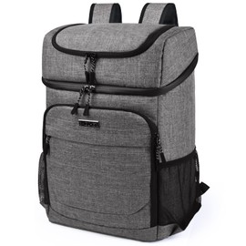 BAGLHER Lightweight Insulated Cooler Backpack - 30 Cans, Leak-Proof for Lunch, Picnic, Hiking, Camping, Beach, Park, Day Trips - Grey