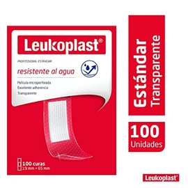 Leukoplast Leukoplast Resistente Al Agua Transparente 19x65mm Pz X 100 Unds, color Transparente, 1 count, pack of/paquete de