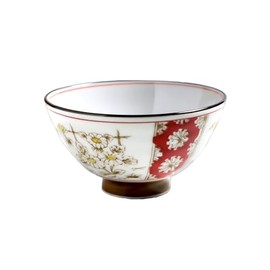 Awasaka JP88-G01 Japanese Tableware, Japonica Chrysanthemum Flower Rice Bowl, Diameter 4.9 x 2.6 inches (125 x 65 mm)