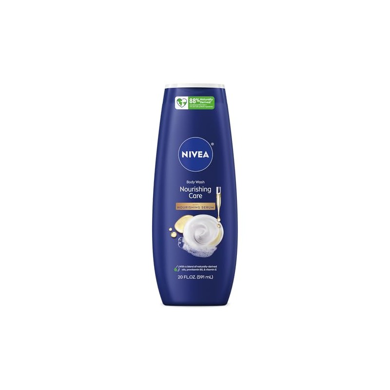 NIVEA Nourishing Care Body Wash with Nourishing Serum, 20 Fl
