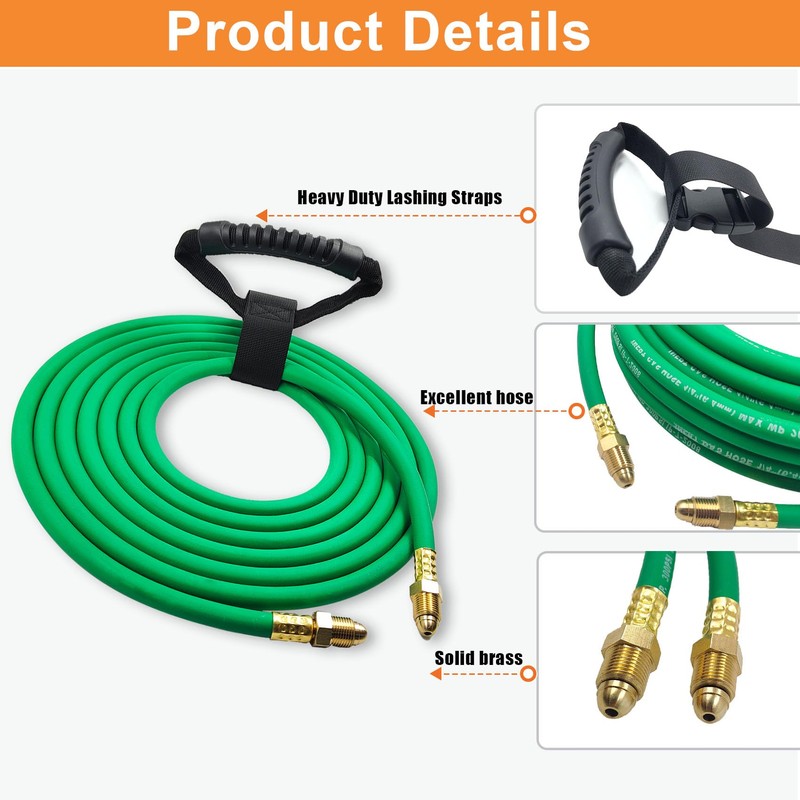 15FT Argon Gas Hose, Inert Gas Welding Hoses for MIG/TIG