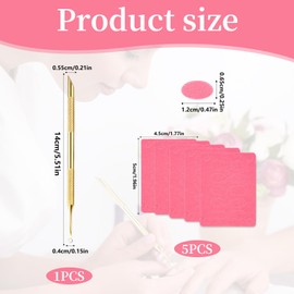 Cuticle Pusher Remover and Cutter Stainless Steel Dual Sided Nail Pusher Peeler Pedicure Manicure Tools for Fingernails Toenails，5 Sticky Grit Sandpapers+Professional Nail Care