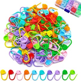 150 Stück Häkelmaschenmarkierer, Maschenmarkierer, mehrfarbig, Kunststoff, Häkelmarker für Handarbeit, Stricken, Handwerk, mit Box (10 Farben)