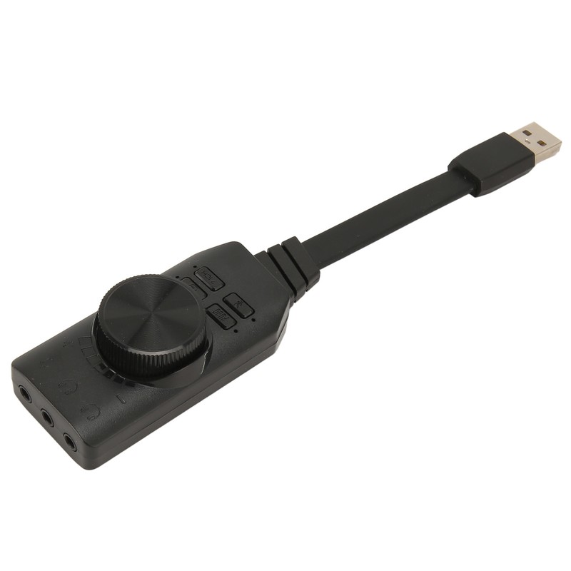 USB Sound Card Adapter 7.1 Channel Mute Button Volume Control