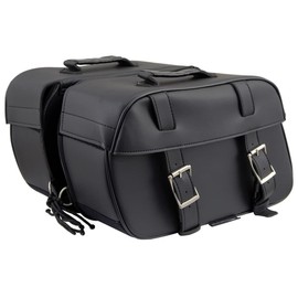 Milwaukee Leather SH57701 Black Medium PVC Zip-Off Motorcycle Saddlebag - Medium - Medium