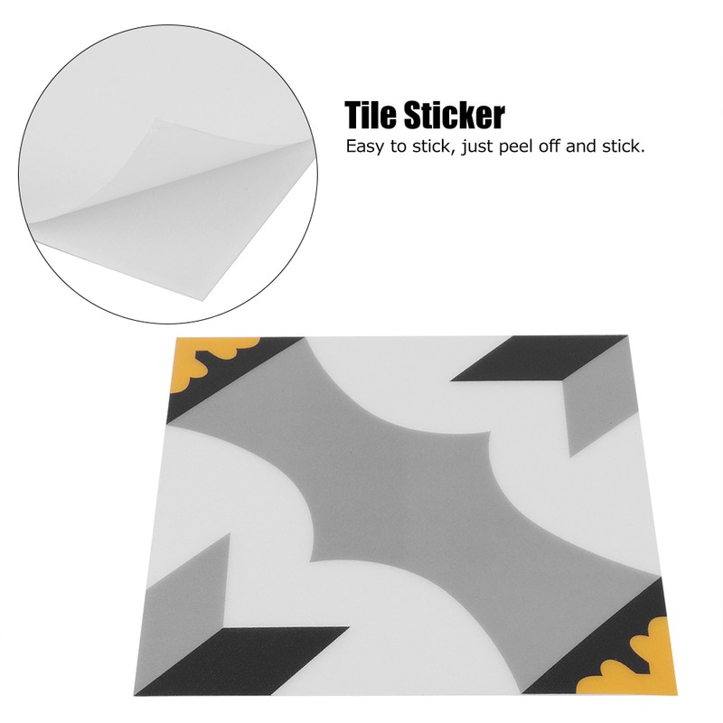 20PCS Ceramic Tile Sticker Waterproof Non Slip Wall Floor Sticker