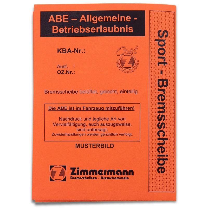 Zimmermann 100121652 Disc Brake Rotor