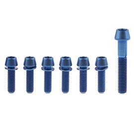 Dingtai 1pcs M6X35m Titanium Bike Headset Bolts and 6pcs M5x16 18 20mm Bike Stem Titanium Bolts (Blue, M5x18mm)