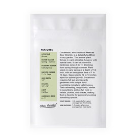 Cucamelon Seeds - Mexican Sour Gherkin - 100 Seeds - Heirloom, Non-GMO and Untreated, Excellent for Any Home Garden, Low Maintenance, Delicious Flavor