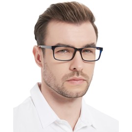MARE AZZURO Retro Reading Glasses 2.25 Men Lightweight Readers 100 125 150 175 200 225 250 275 300 350 400 500 600 (Blue, 2.25)