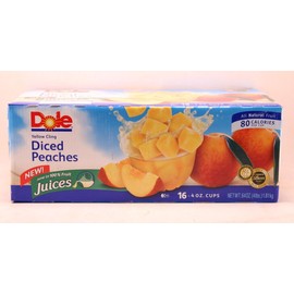 Dole Yellow Cling Diced Peaches (16 - 4 oz cups) now in 100% fruit juices