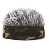 Gray Men Wig Hat, Men Artificial Wig Hat Camouflage Grey