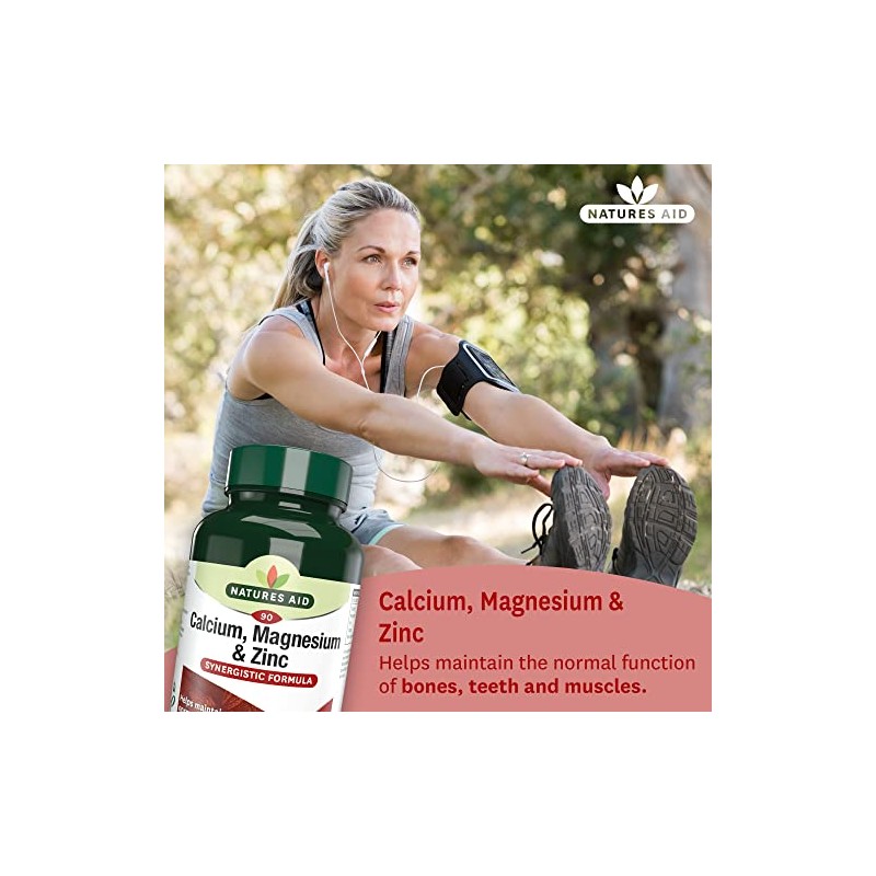 Natures Aid Calcium, Magnesium and Zinc, Maintain Normal Bones, Teeth