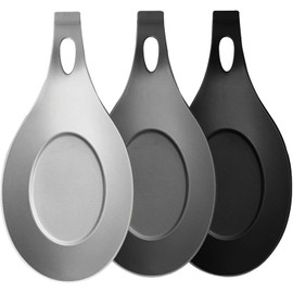 Paquete de 3 cucharas de silicona para la parte superior de la estufa, soporte de utensilios de cocina resistente al calor, soporte de cuchara de silicona resistente para utensilios de cocina,