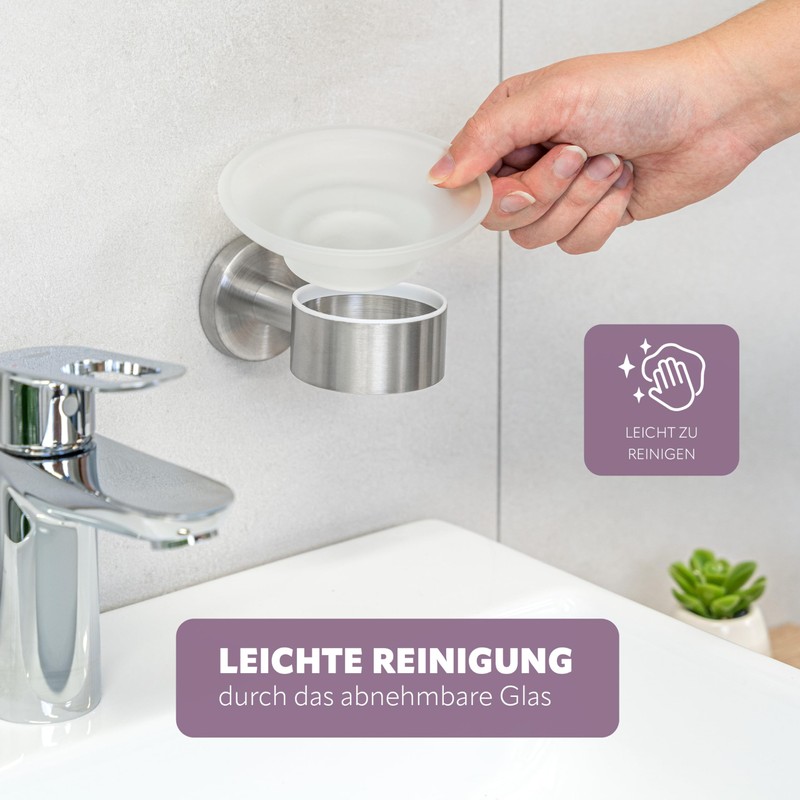 bremermann® PIAZZA Bathroom Range - Soap Dish, glass and stainless