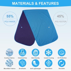 U-pick Cooling Towels (40"x12"),Cooling Towel for Neck and Face,Soft Breathable Ice Towel for Gym,Yoga,Workout,Sport,Camping,Cruise