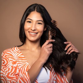 Coconut Oil Infused Vent Brush with Bristles for Blow-drying, Styling, Curling, and Straightening - Suitable for All Hair Types