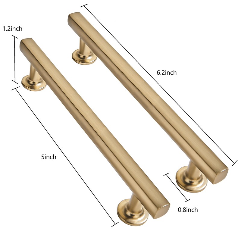 CABDM 5 inch (128mm) 2 Pack Brushed Brass Cabinet pulls