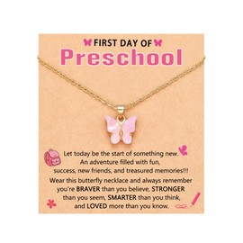 Kidbbi First Day of Preschool Pre K Necklace Back to School Gifts for Kids Girls