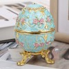 Hand Made Enameled Easter Egg Jewelry Box Organizer Home Desktop
