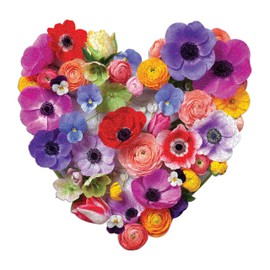 Galison 9780735373358 Flora Heart Jigsaw Puzzle, Multicoloured, 750 Pieces