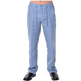 bohio Men's Casual Summer 100% Linen Drawstring Pants - MLP19 Taupe/X-Large