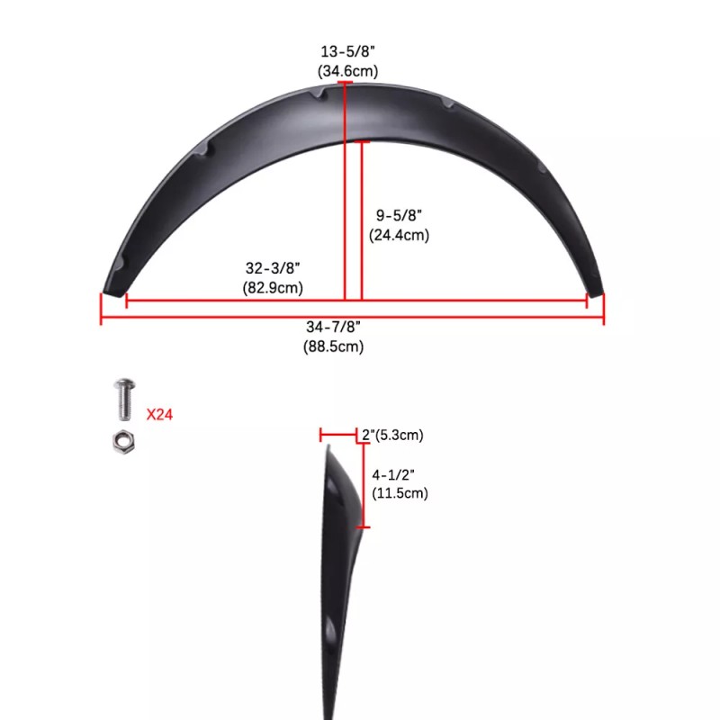 GOODFITMENT For Honda Civic 3.5" Wheel Arches Fender Flares Extra