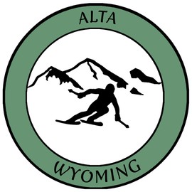 Athena Brands Alta, Wyoming - Extreme Sports Skier - Car Truck Window Sticker Decal - Washed Green