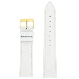 Tech Swiss TSA230-20G Watch Band White Leather Crocodile Grain 20 millimeter