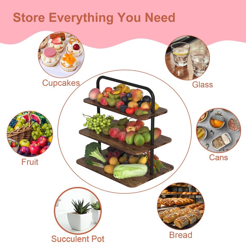 VyGrow Cupcake Stand, 3-Tier Dessert Stand for 52 Cupcakes, Wood