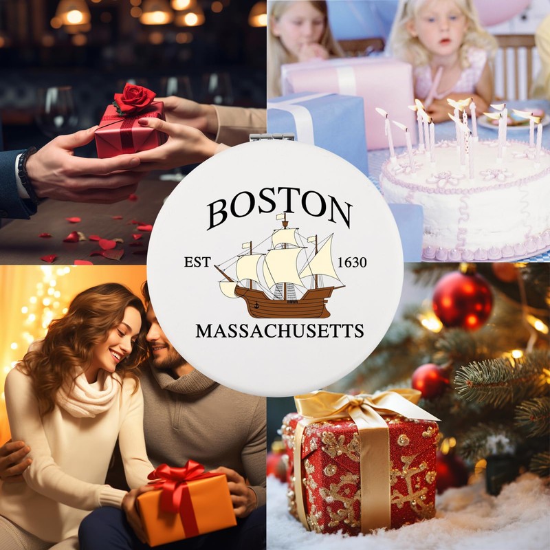 Zuo Bao Massachusetts State Make-up-Spiegel, Massachusetts Reisegeschenk, Boston Est 1630