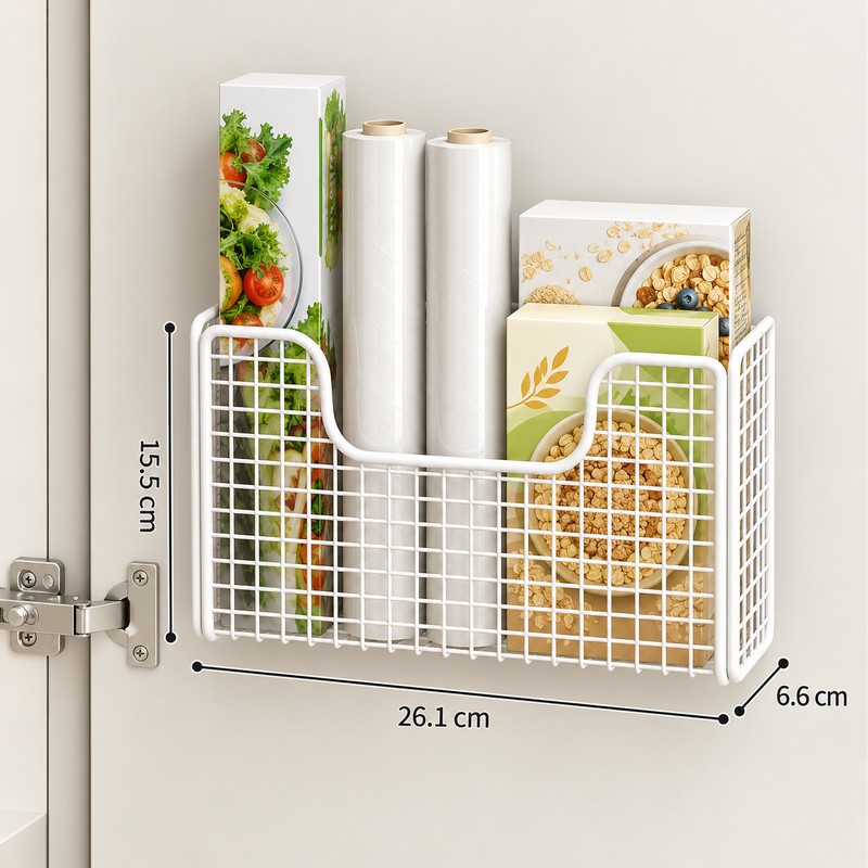 Metal Cabinet Door Storage Basket for Kitchen Organization – Space-Saving