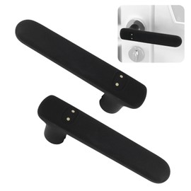 UFURMATE Door Handle Covers, 2Pcs Silicone Handle Gloves Cute Mask Design Safety Doors Knob Cover Anti-Static Knob Protector for Flat Square Door Levers (Black)