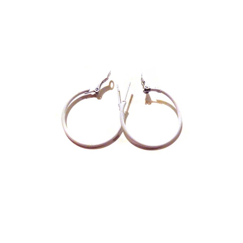Small White Hoop Earrings Thin Hoops 1 inch