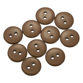 HARFINGTON 10pcs Resin Sewing Button, 15mm (5/8-inch) 2 Holes Round Craft Decorative Buttons for Coat, Clothes Holiday Decoration, Dark Brown
