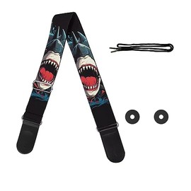 GLENLCWE 3D Shark Guitar Strap for Bass &Electric&Acoustic Guitars Strap Gift for Women Men Guitarists