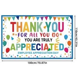 Thank You for All You Do Banner, Employee Appreciation Decorations Banner We Appreciate You Backdrop Decorations Supplies for Staff Office Appreciation Team Party Decor