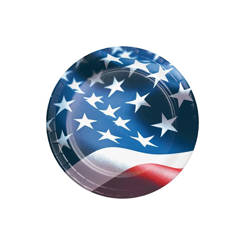 Trendware Freedom Flag Dessert Plates, 24 Count