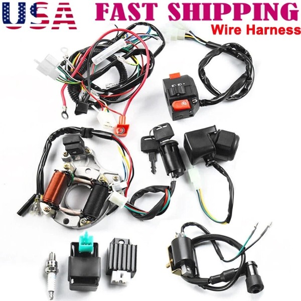 Unbranded CDI Wire Harness Assembly Wiring For 50/70/90/110cc ATV Electric
