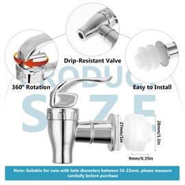 Spigot for Beverage Dispenser, 3 Pcs Glass Drink Dispenser Spigot Glass Water Dispenser Spigot Replacement Beverage Dispenser Spout Brew Kettle Spigot Drink Bucket Tap Faucet