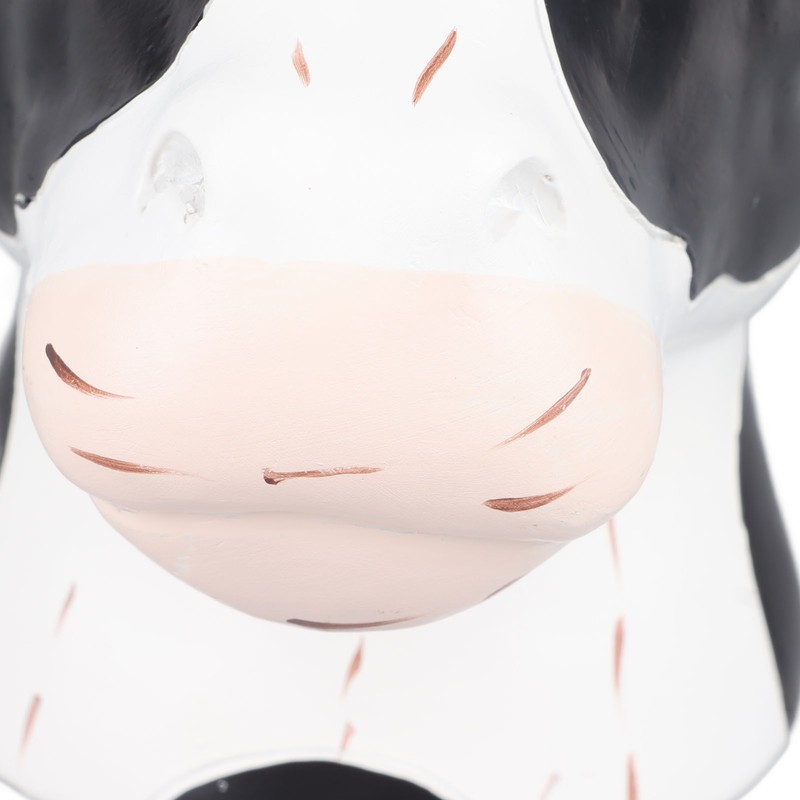 Black White Cow Head Wearing Glasses Statues Resin Stable Glasses